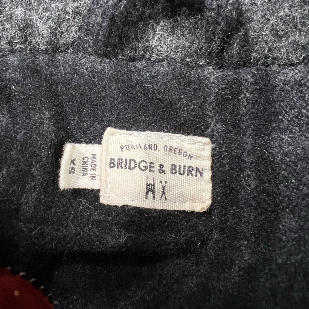 BRIDGE & BURN Gray Plaid Wool Coat - Picture 10 of 12